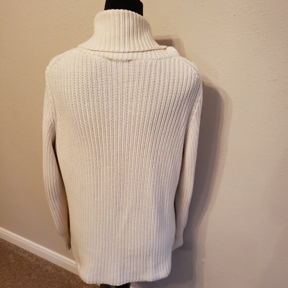 Talbots Long Sleeve cream Women's Cardigan Sweater 100% Cotton Size LP. - Picture 5 of 14